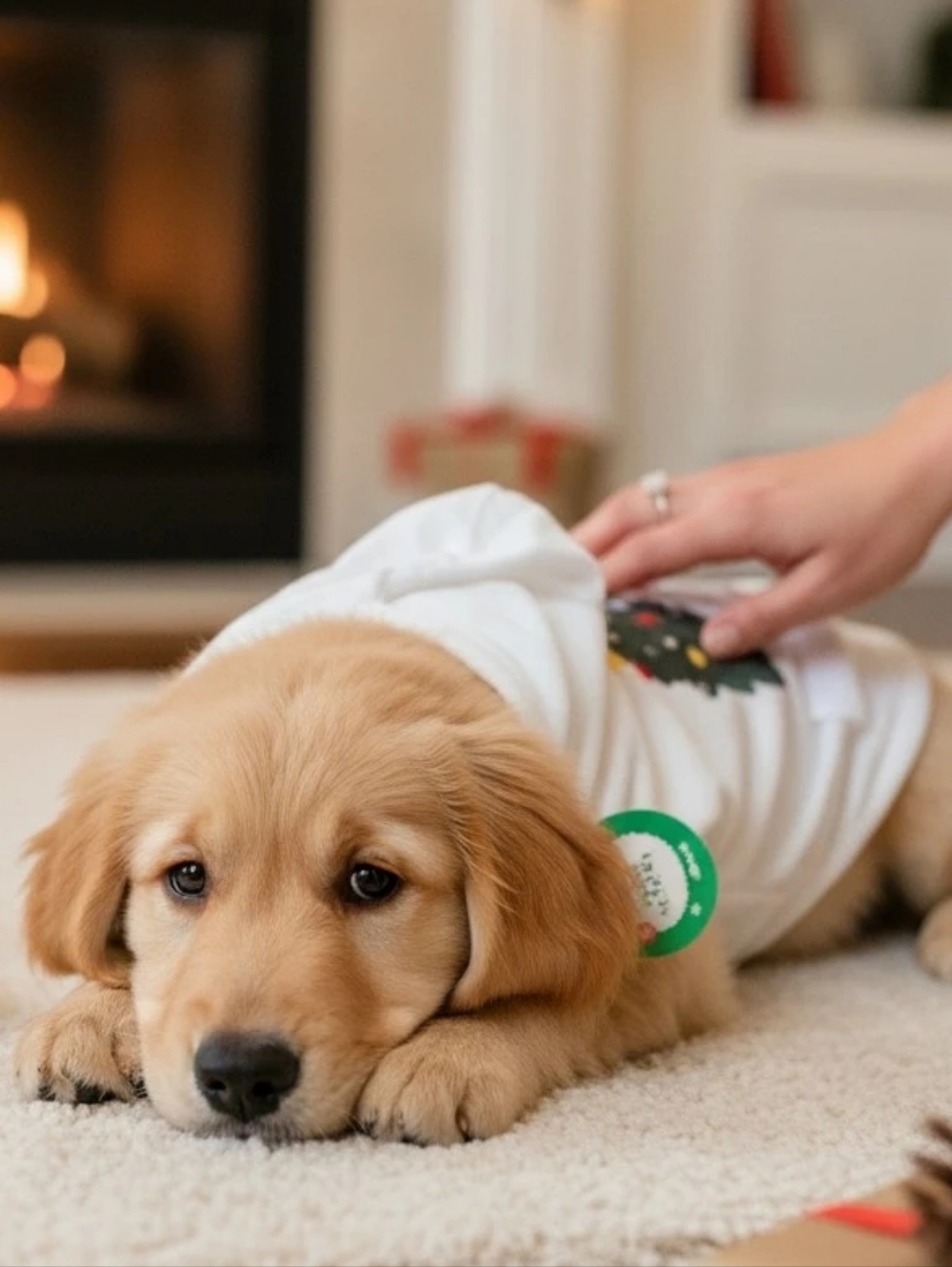 NWT Merry & Bright 🎄 Holiday Pet 🐶 Apperal Hoodie Sweater - Velour/White
